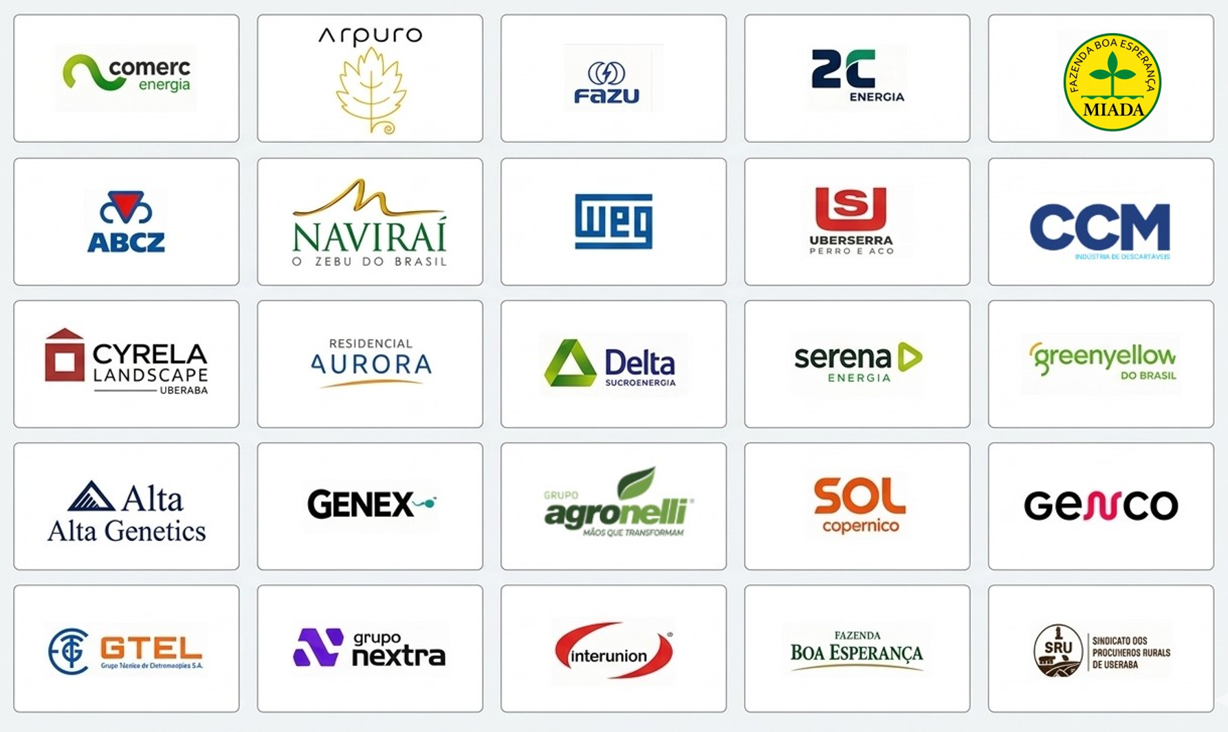 Logos de clientes e parceiros de referência da Infosat