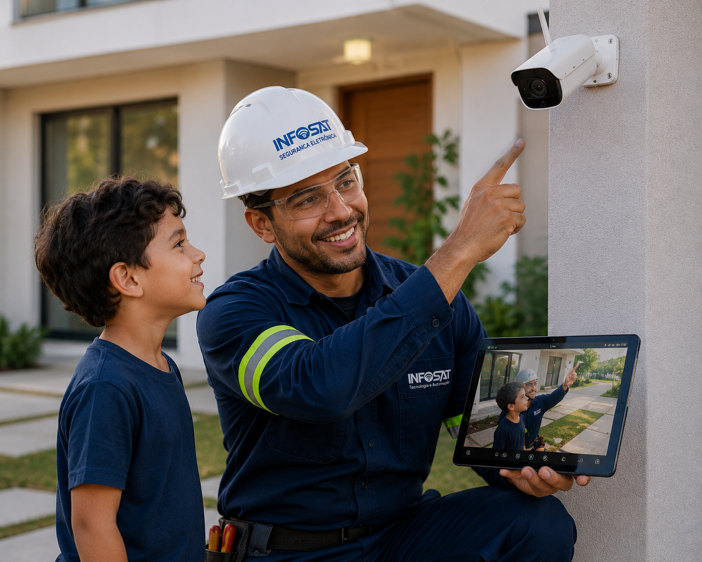Técnico Infosat em atendimento residencial