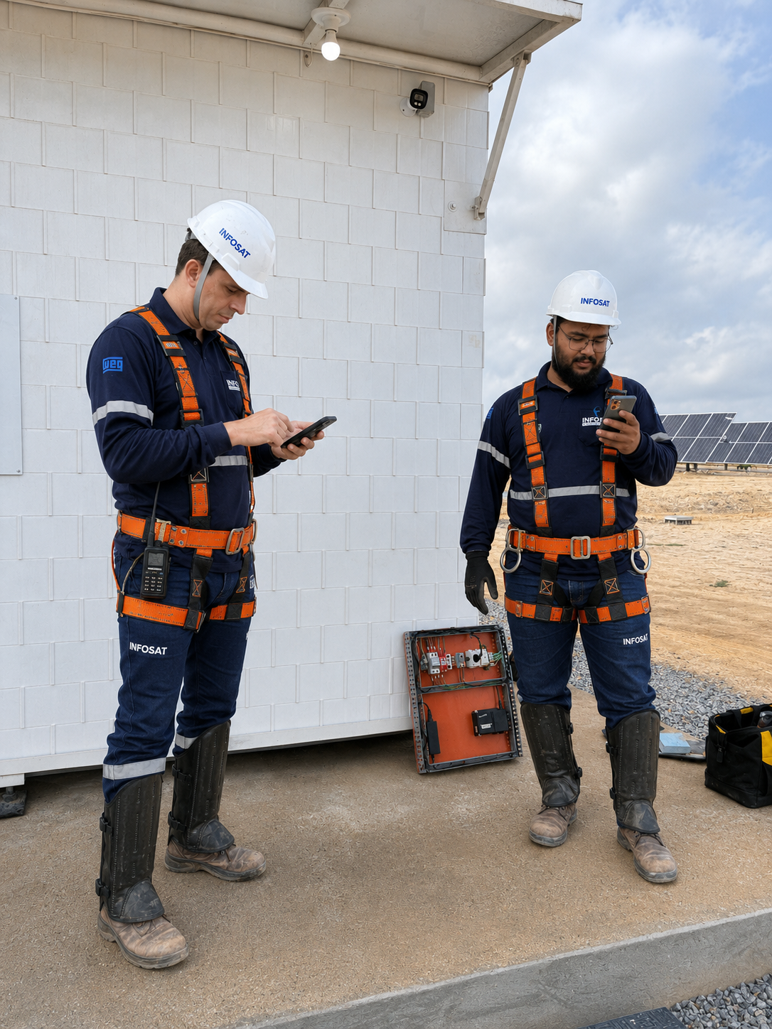 Técnicos Infosat com EPI